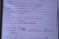 BRIDEWEALTH REQUESTS <p> A list of items requested for  bogadi , or bridewealth,  recorded in a notebook after consultation among the  bride’s family. It stipulates eight cows (and their monetary  equivalent), and items ranging from firewood to the bride’s  dress, a lantern, paraffin and matches.</p>